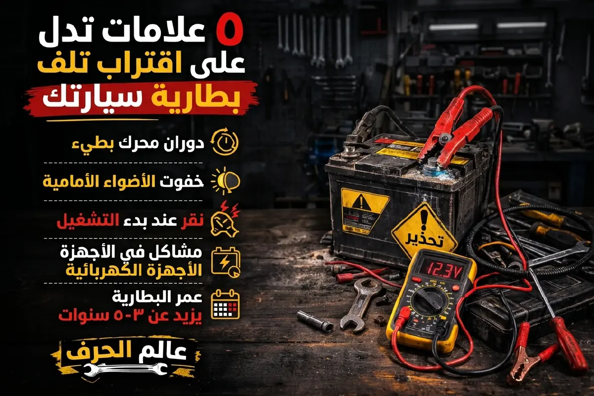 بروتوكول فحص وصيانة بطاريات السيارات من كراج الراشد